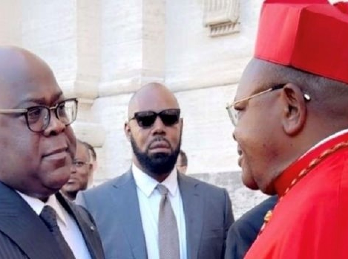 Au Vatican lors des funérailles du Pape : Tshisekedi a exprimé sa compassion au Cardinal Fridolin Ambongo